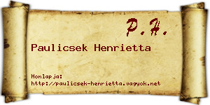 Paulicsek Henrietta névjegykártya