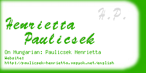 henrietta paulicsek business card